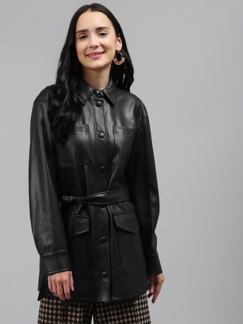 

Marks & Spencer Women Black Regular Duster Jacket