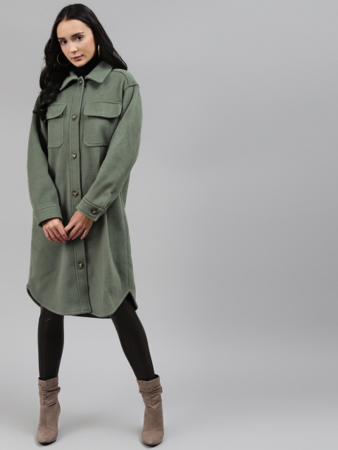 

Marks & Spencer Women Green Regular Duster Jacket