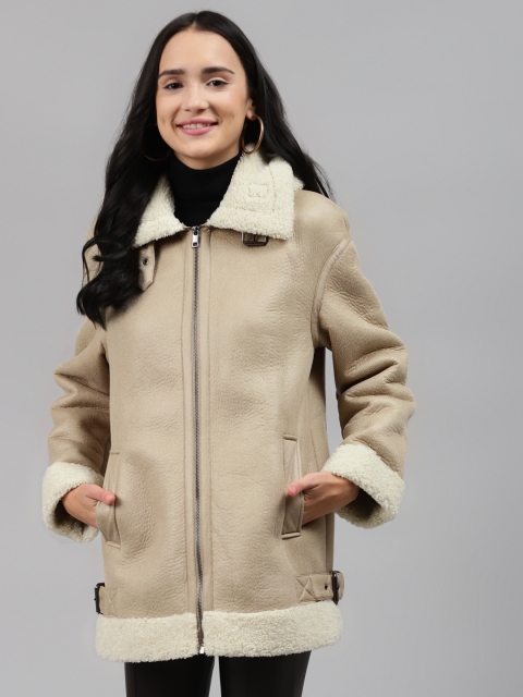 

Marks & Spencer Women Cream Solid Hooded Overcoat