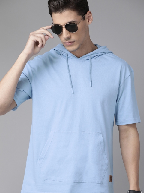 

Roadster Men Blue Pure Cotton T-shirt