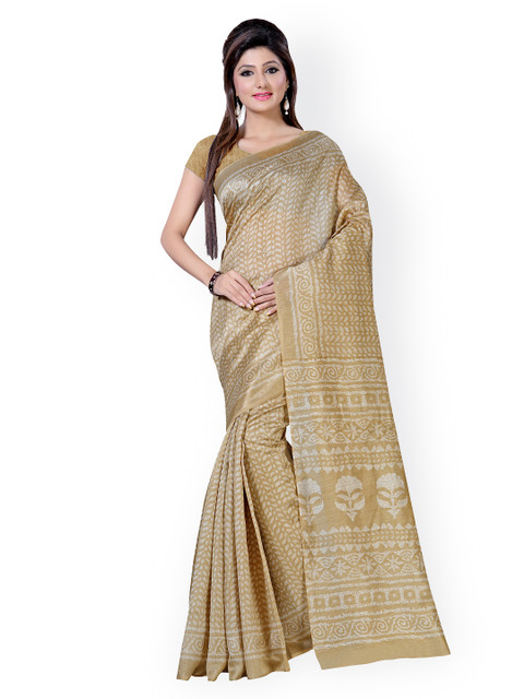 

Saree mall Beige Art Silk Printed Saree
