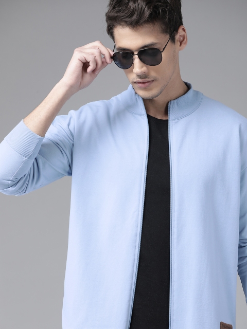 

Roadster Men Blue Solid Sweatshirt