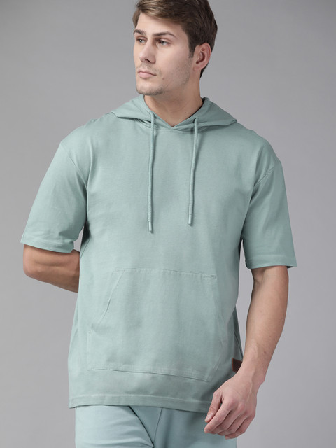 

Roadster Men Sea Green Solid Pure Cotton T-shirt