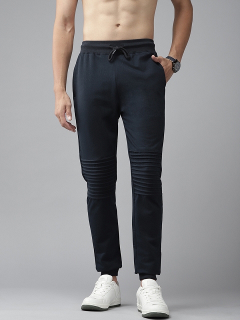 

Roadster Men Navy Blue Solid Panelled Joggers