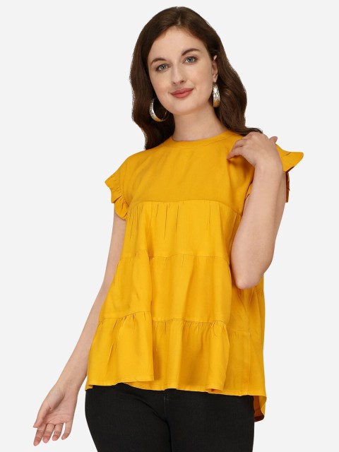 

Yuvraah Yellow Extended Sleeves A-Line Top