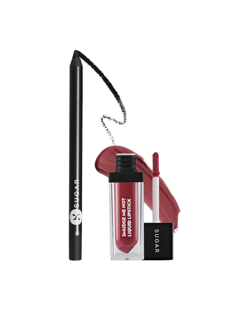 

SUGAR Set of Stroke Of Genius Heavy-duty Kohl 01 & Smudge Me Not Liquid Lipstick 05, Black