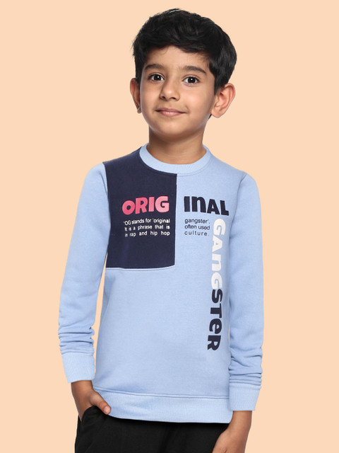

GOJI Unisex Kids Blue Printed Sweatshirt
