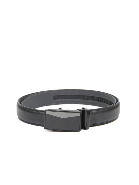 

Calvadoss Men Black Textured No Holes Belt