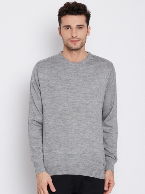 

Blackberrys Men Grey Melange Solid Sweater