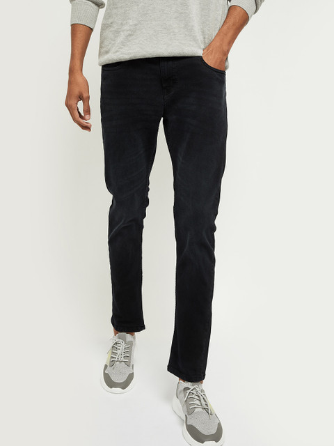 

max Men Black Slim Fit Stretchable Jeans