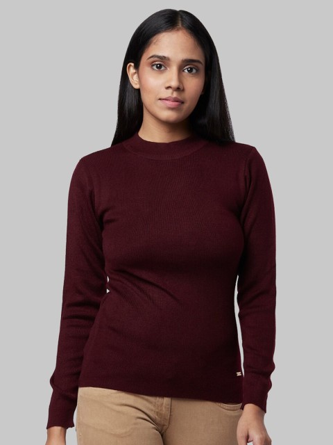 

Park Avenue Woman Women Maroon Acrylic Pullover Sweater