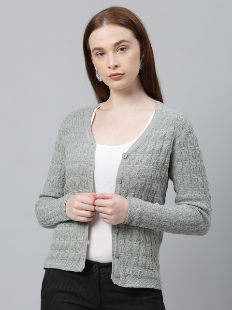 

Park Avenue Woman Women Grey Acrylic Cardigan Sweater