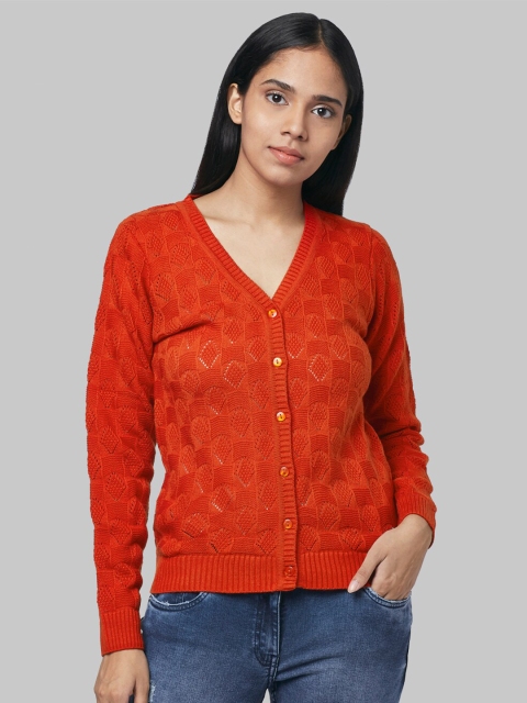 

Park Avenue Woman Women Orange Acrylic Cardigan Sweater