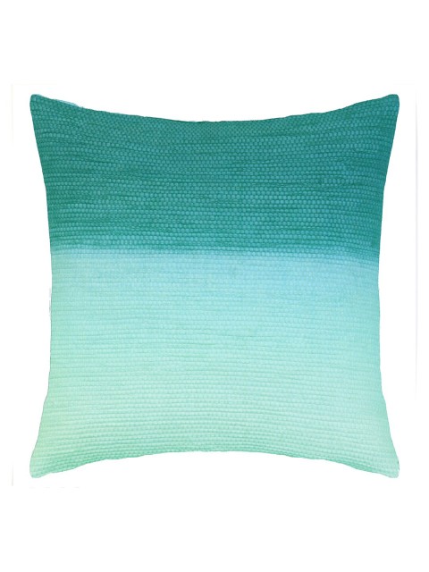 

WELHOME Sea Green & White Self Design Square Cushion Covers