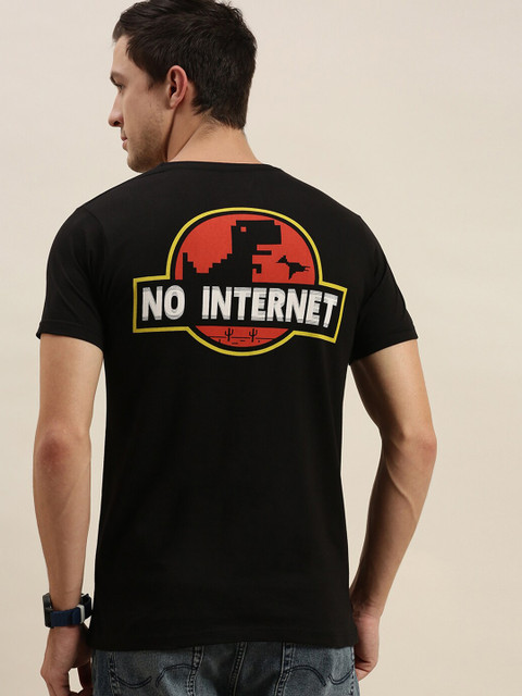 

Difference of Opinion Men Black Printed Applique T-shirt