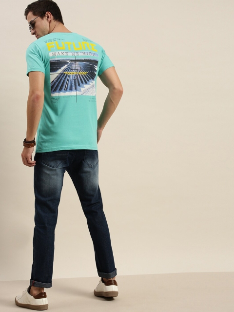 

Difference of Opinion Men Green Printed Pure Cotton T-shirt