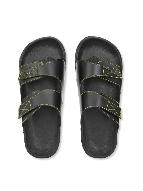 

AfroJack Men Black & Yellow Slip-Ons