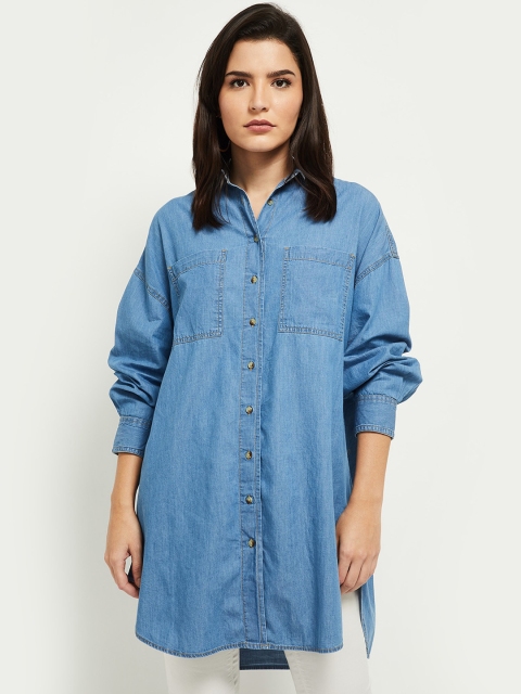 

max Women Blue Opaque Casual Shirt