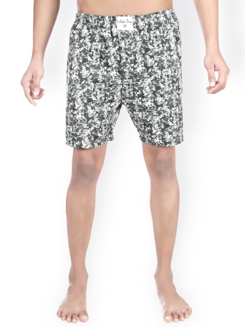 

Urban Dog Olive Green Printed Denim Boxers UDBX02
