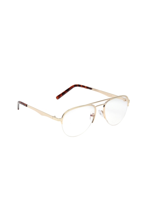 

SCAGLIA Unisex Clear Lens & Gold-Toned Sunglasses JAVA AVI_SUPRA GOLD_SCG, Transparent