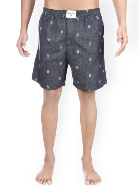

Urban Dog Navy Denim Printed Boxers UDBX05, Navy blue