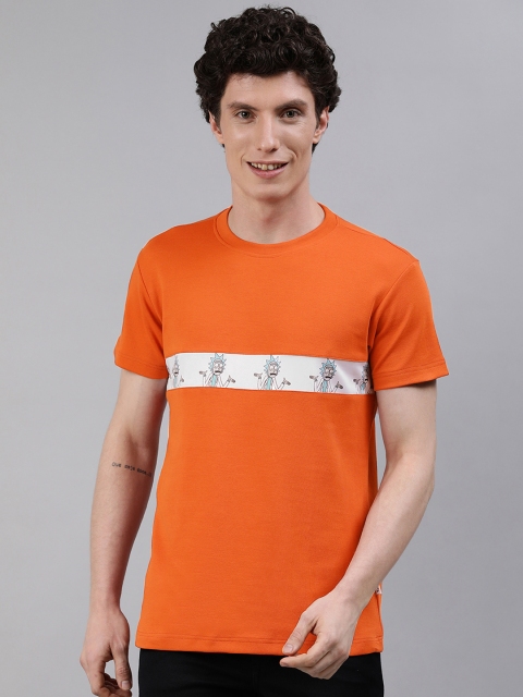 

Yuvraah Men Orange Printed Rick & Morty T-shirt