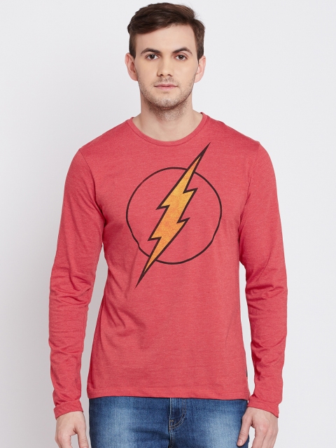 

Free Authority Men Red DC Comics Printed Round Neck T-shirt