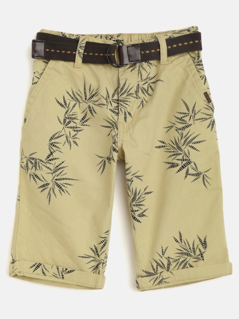 

RUFF Boys Beige Floral Printed Regular Shorts