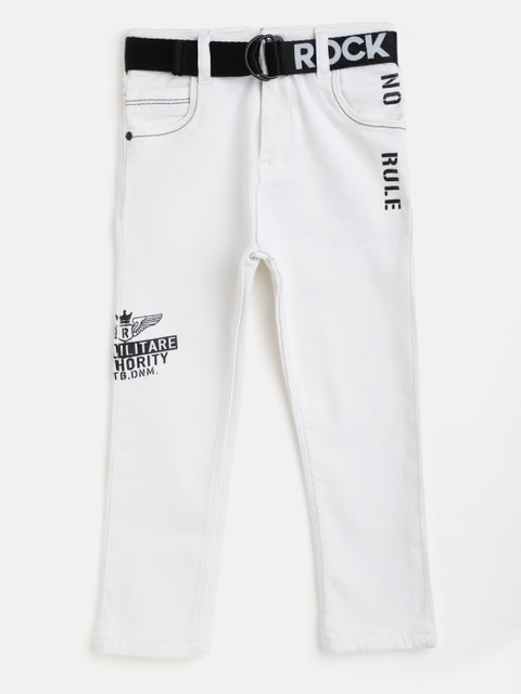 

RUFF Boys White Printed Jeans