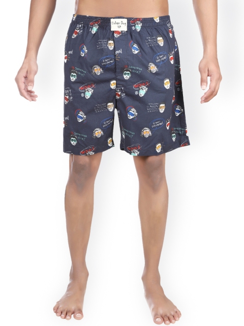 

Urban Dog Navy Printed Boxers UDBX27, Navy blue