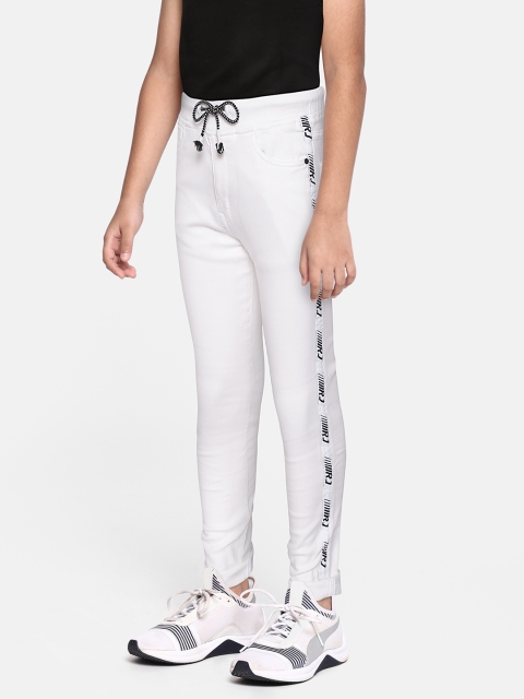 

RUFF Boys White Printed Stretchable Jeans