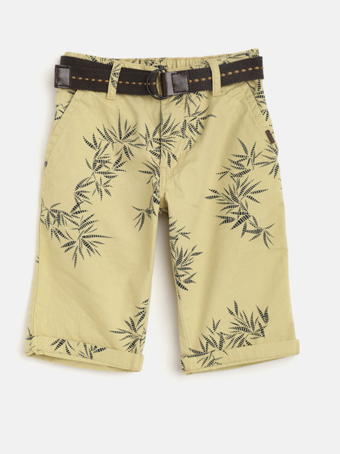 

RUFF Boys Beige Floral Printed Regular Shorts