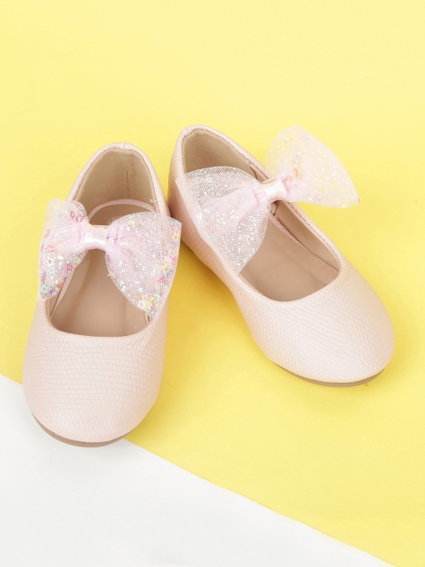 

max Girls Pink Ballerinas With Bows Flats