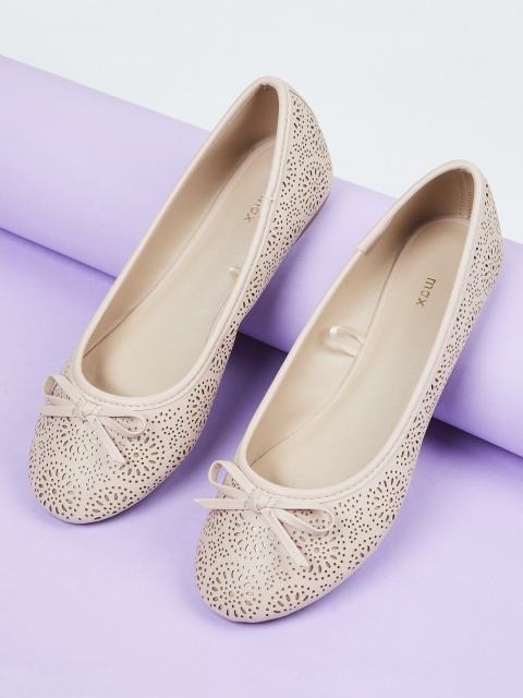 

max Girls Pink Ballerinas with Bows Flats