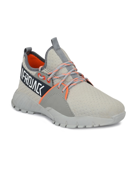 

AfroJack Men Grey Woven Design Sneakers