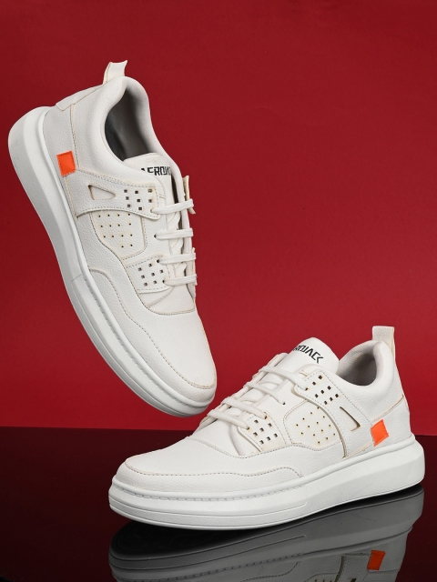 

AfroJack Men White Perforated Sneakers