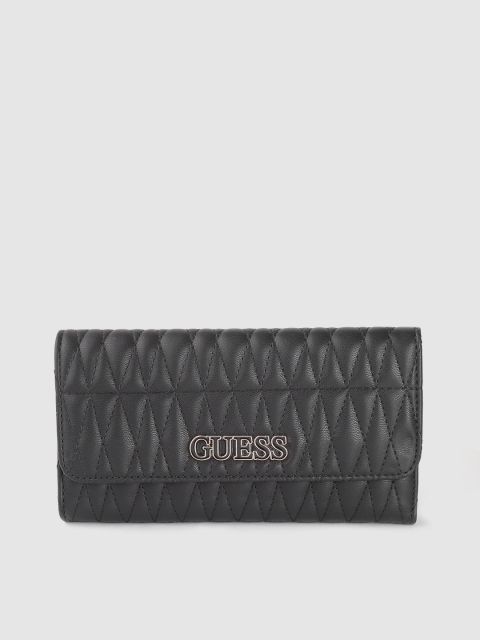 

GUESS Women Black Quilted Three Fold Wallet