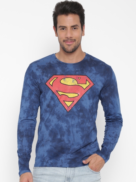 

Free Authority Men Blue Superman Printed Round Neck T-shirt