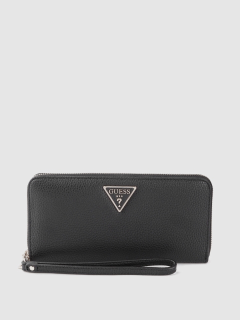 

GUESS Women Black PU Zip Around Wallet