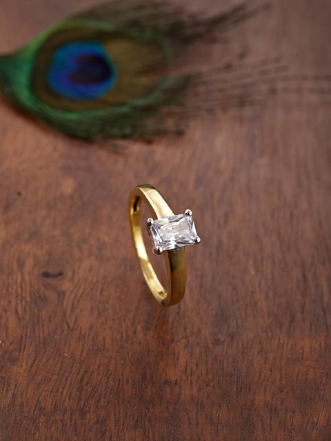 

Tistabene Gold-Toned Classic Solitaire Finger Ring