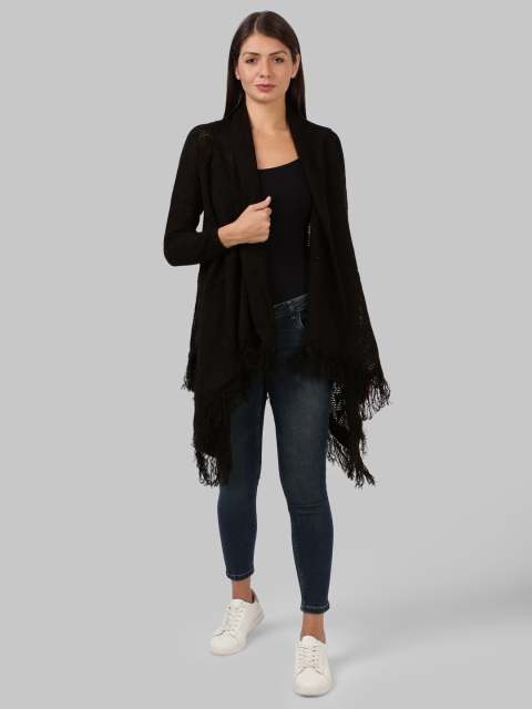 

Park Avenue Woman Women Black Self Design Bohemian Shrug