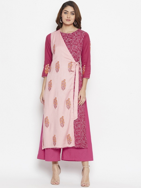 

Bitterlime Women Pink Ethnic Motifs Printed Kurta