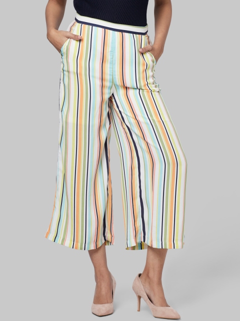 

Park Avenue Woman Multicoloured Striped Culottes Trousers, Multi