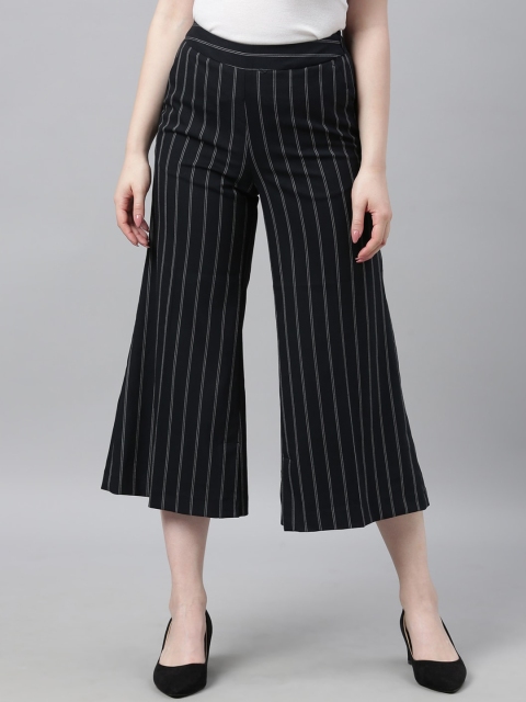 

Park Avenue Woman Blue Striped Culottes Trousers