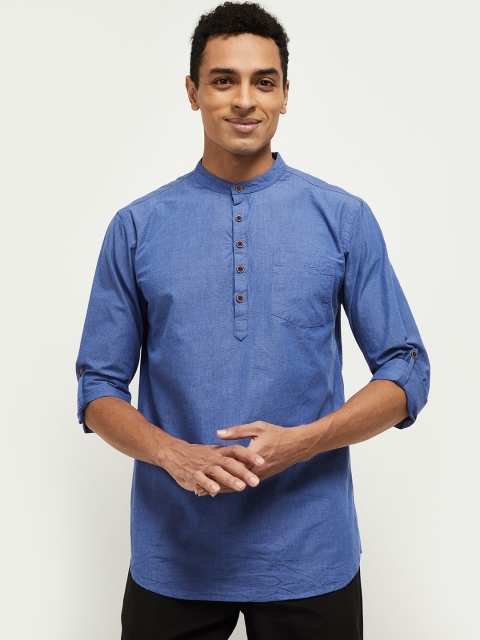 

max Men Blue Solid Kurta