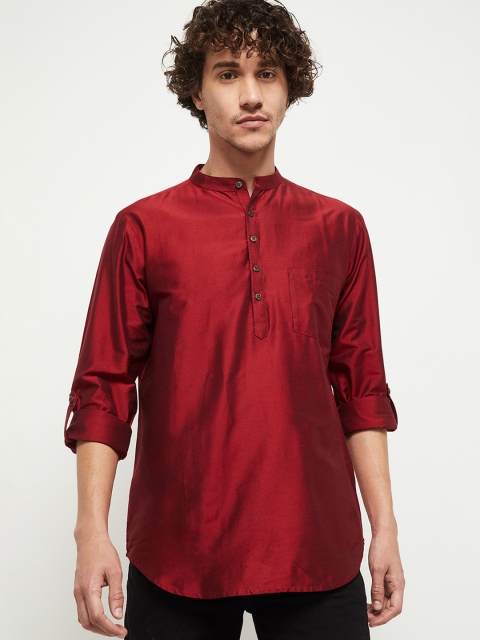 

max Men Maroon Thread Work Kurta