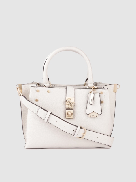 

GUESS Off-White Solid Handheld Bag