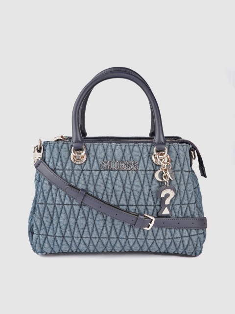 

GUESS Blue Quilted Handheld Bag