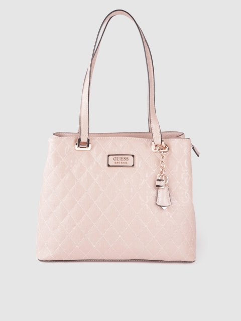 

GUESS Pink Brand Logo Textured Shoulder Bag