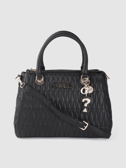 

GUESS Black Quilted Structured Handheld Bag